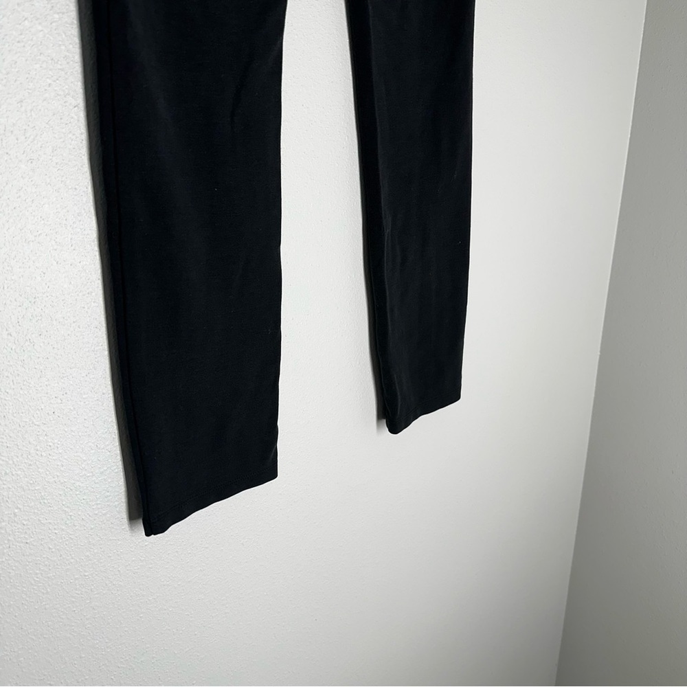 Athleta Siena Skinny Pants Black Ponte Fabric Size 4 Women’s Elastic Waist Zip - Picture 12 of 13